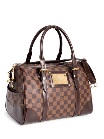 Louis Vuitton Damier Ebene Leather Berkeley Speedy Bag Brown-designer resale