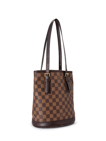 Louis Vuitton Damier Ebene Marais Bucket Bag Brown-designer resale