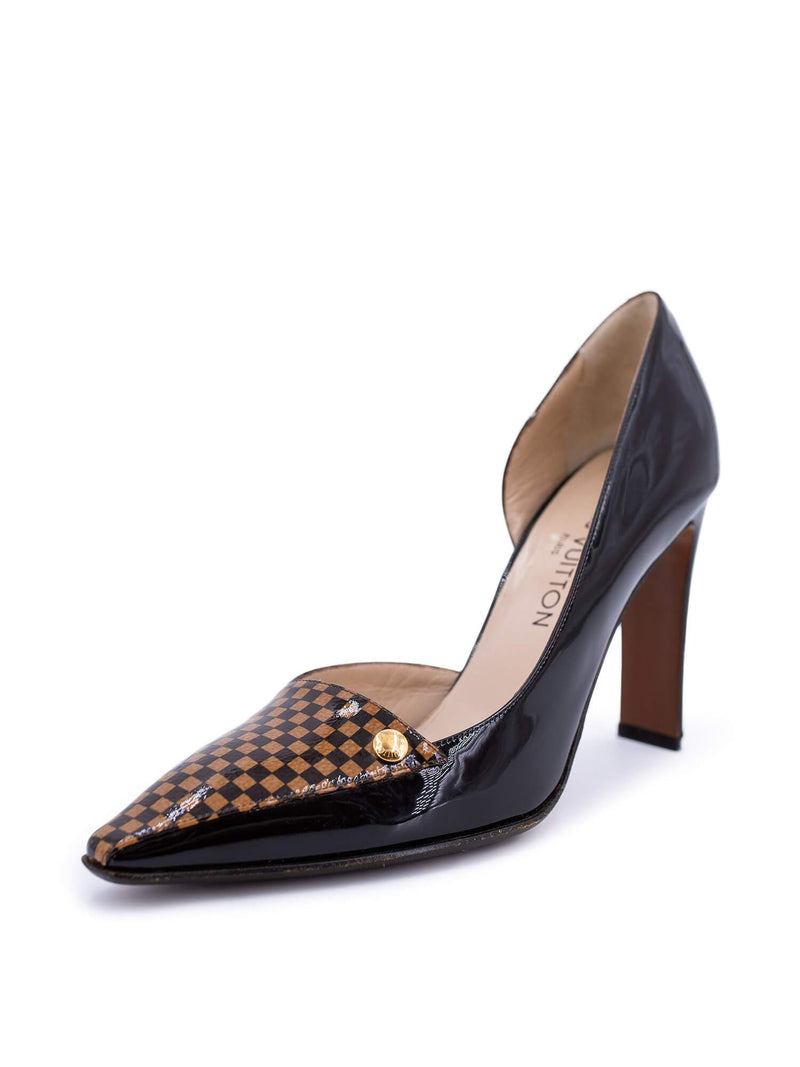 Louis Vuitton Damier Ebene Patent Leather Pumps Brown-designer resale