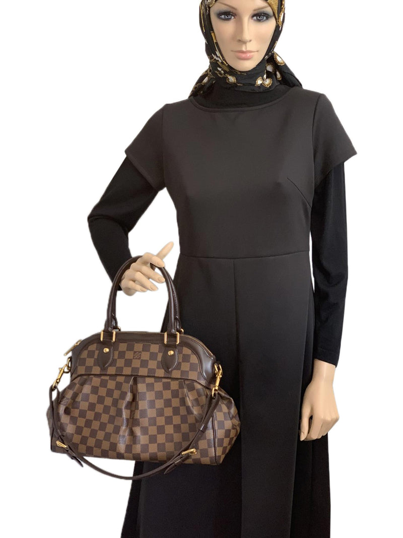 Louis Vuitton Damier Ebene Trevi PM Bag Brown-designer resale