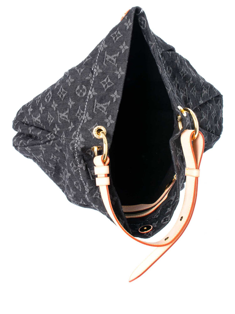 Louis Vuitton Denim Daily PM Monogram Hobo Bag Black-designer resale