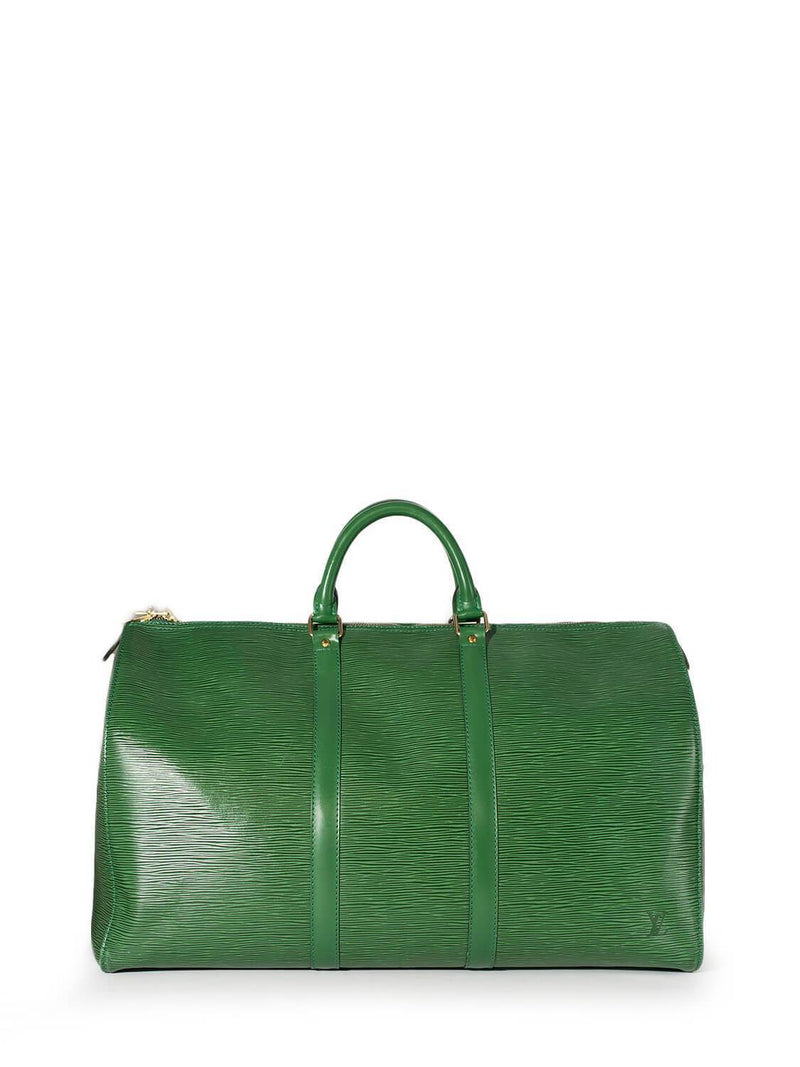 Very beautiful Louis Vuitton Keepall travel bag 50 in green epi