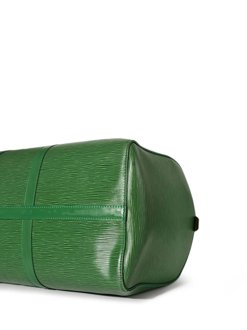 Keepall 50 Vintage bag in green epi leather Louis Vuitton - Second