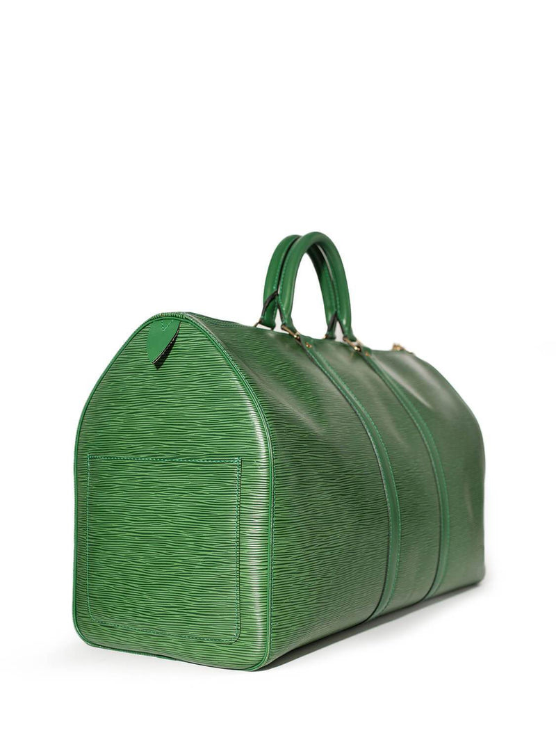 Louis Vuitton Epi Leather Keepall Bag 50 Green-designer resale