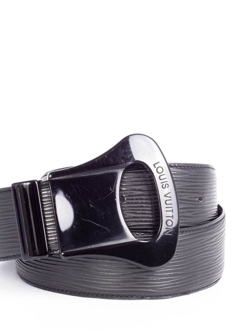 Louis Vuitton Epi Leather Large Buckle Belt Black-designer resale