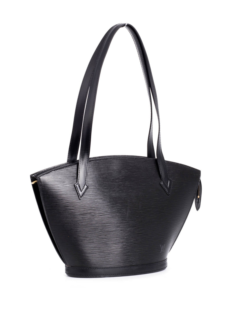 black epi leather handbag