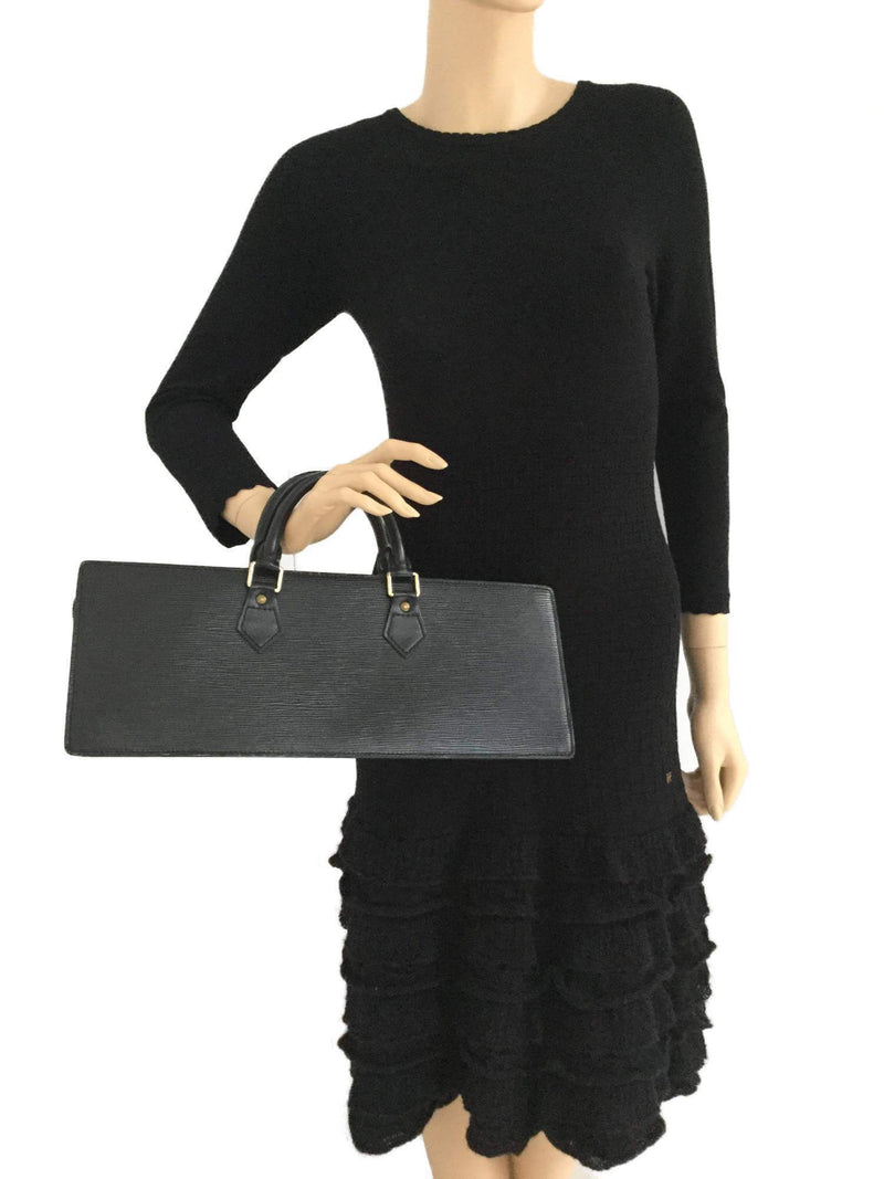 Louis Vuitton Epi Sac Triangle Bag Black-designer resale