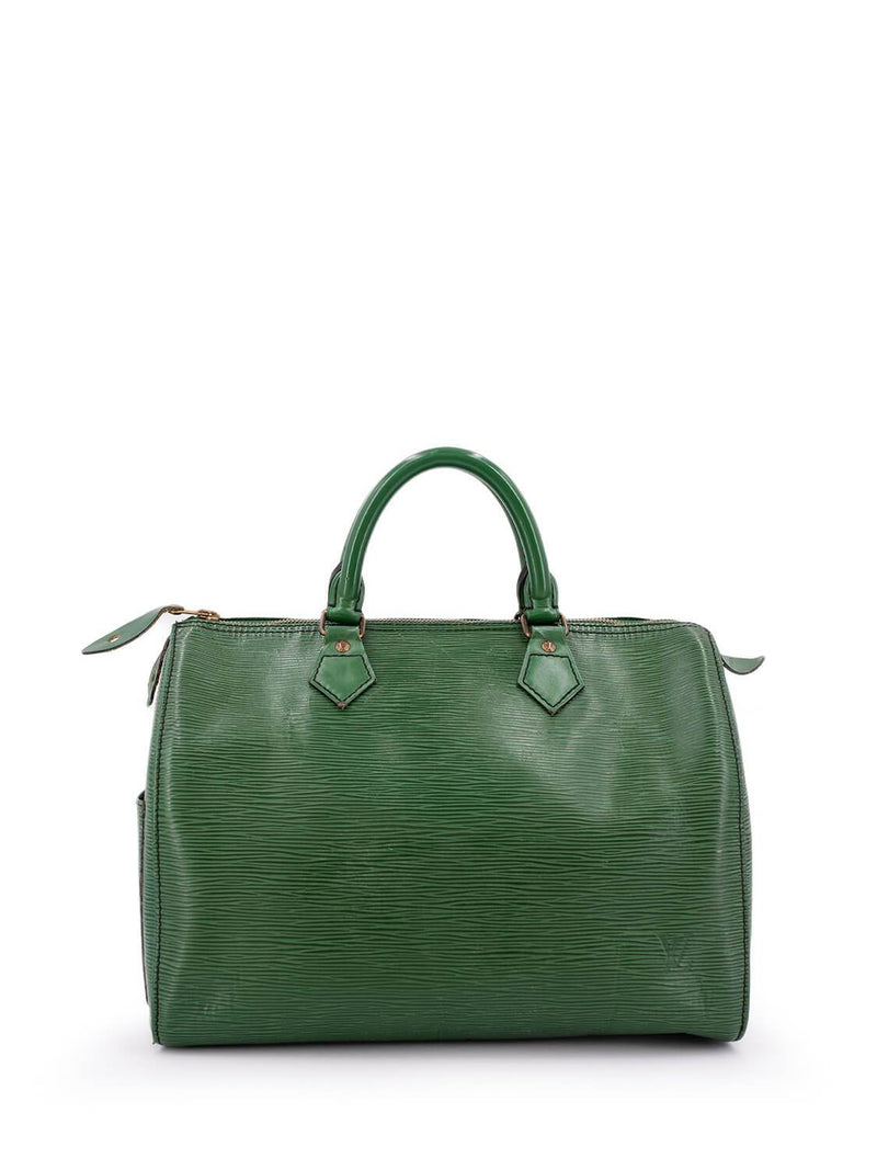 LOUIS VUITTON Epi Leather Green Speedy 35 Satchel Bag - 30% Off