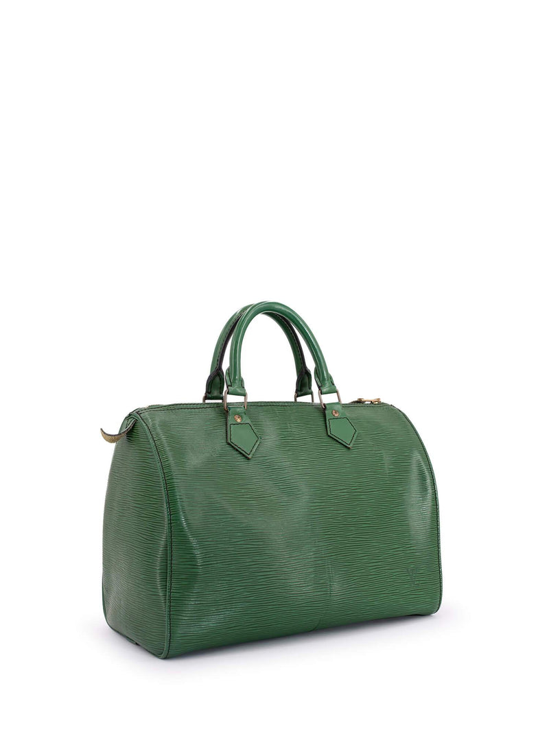 LOUIS VUITTON Epi Leather Green Speedy 35 Satchel Bag - 30% Off