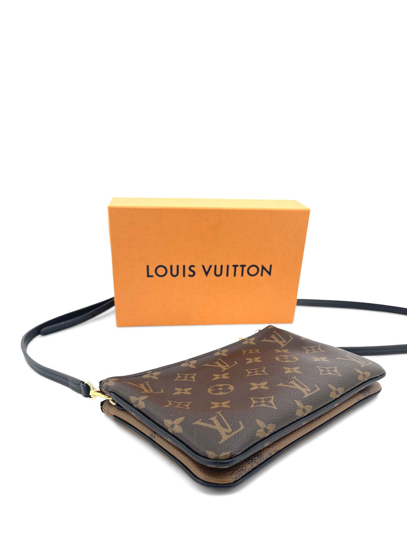 Louis+Vuitton+Pochette+Accessoires+Pouch+Small+Brown+Orange+Canvas