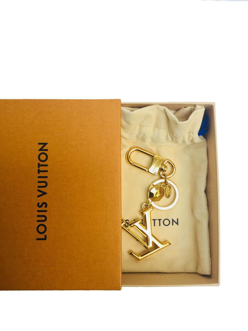 Louis Vuitton LV Facettes Bag Charm & Key Holder Gold Metal