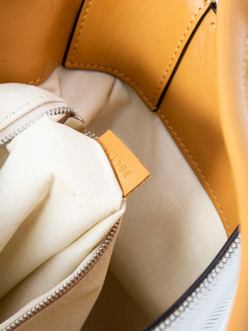 Louis Vuitton Leather Logo V Bucket Bag GM White Tan-designer resale