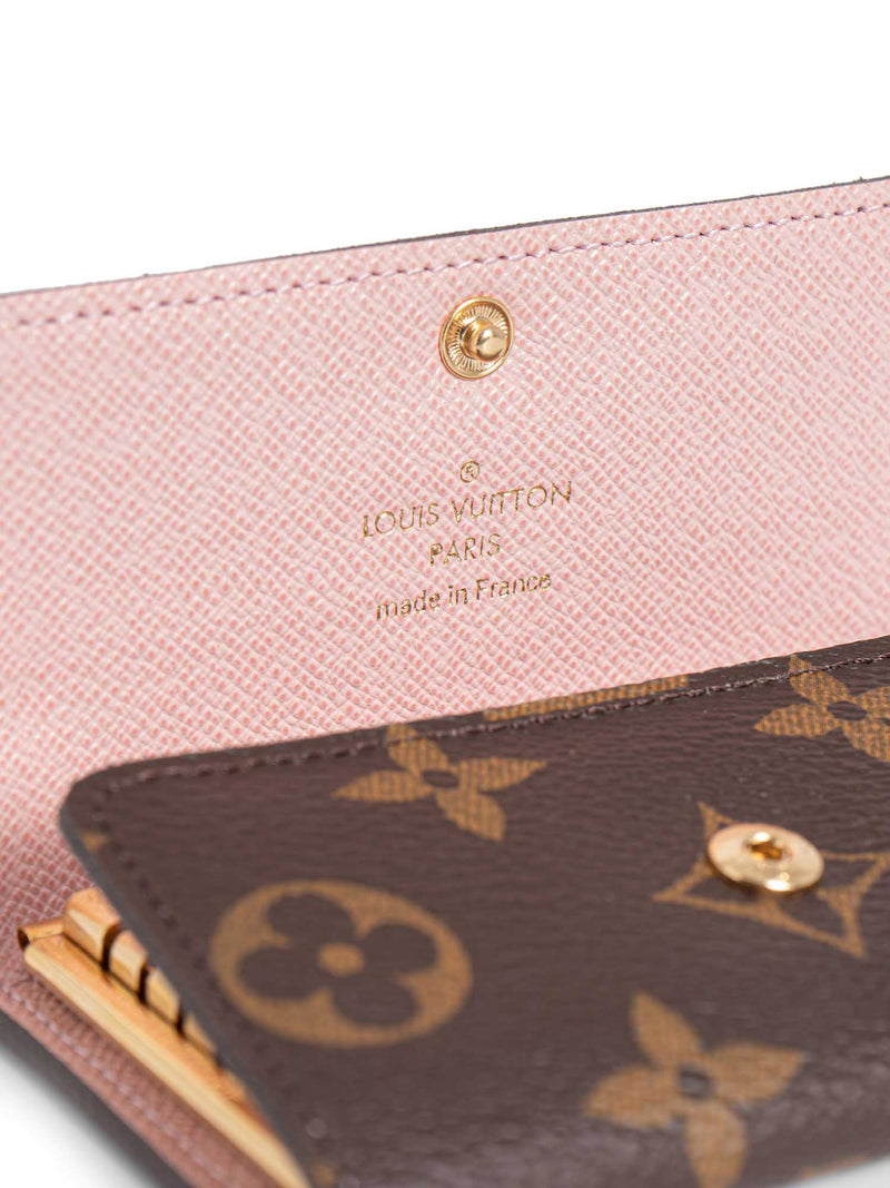 Louis Vuitton Leather Monogram 6 Key Holder Brown Pink-designer resale