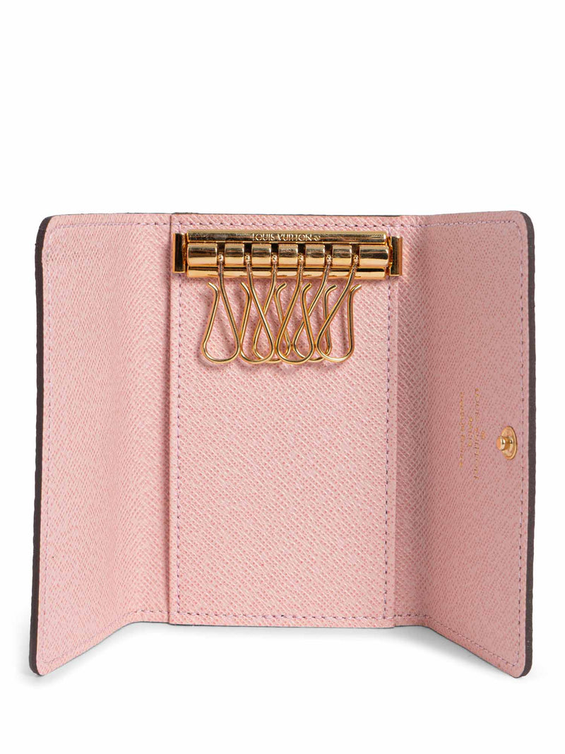 Louis Vuitton Leather Monogram 6 Key Holder Brown Pink