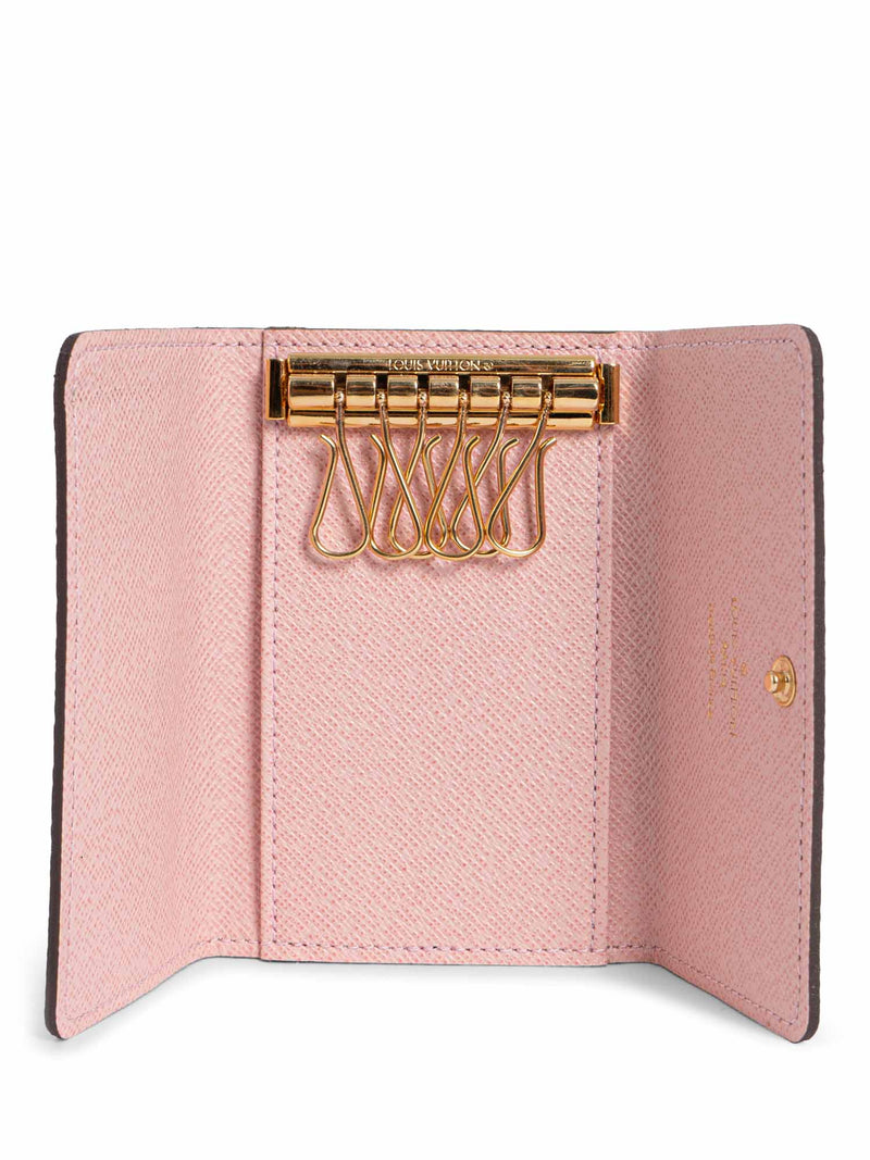 Louis Vuitton Leather Monogram 6 Key Holder Brown Pink-designer resale