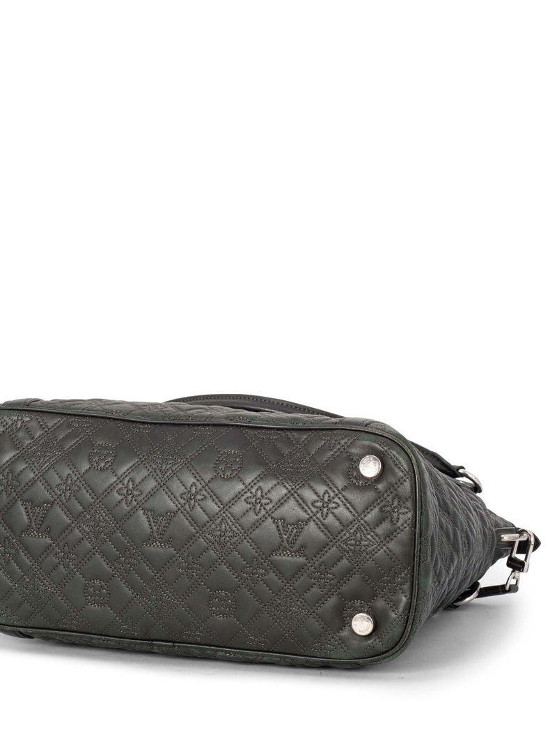 Louis Vuitton Leather Monogram Shoulder Bag Green-designer resale