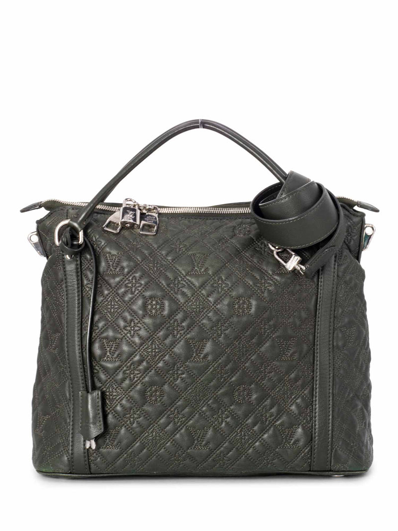 Louis Vuitton Leather Monogram Shoulder Bag Green-designer resale