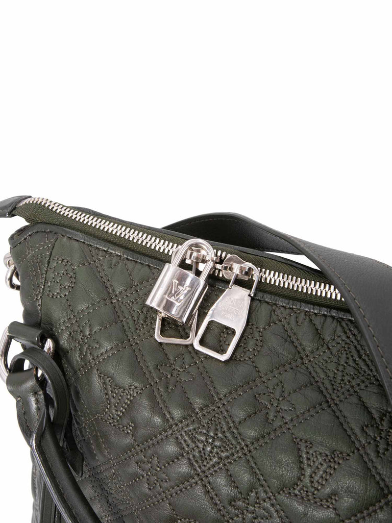 Louis Vuitton Leather Monogram Shoulder Bag Green-designer resale