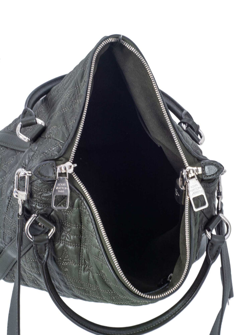 Louis Vuitton Leather Monogram Shoulder Bag Green-designer resale