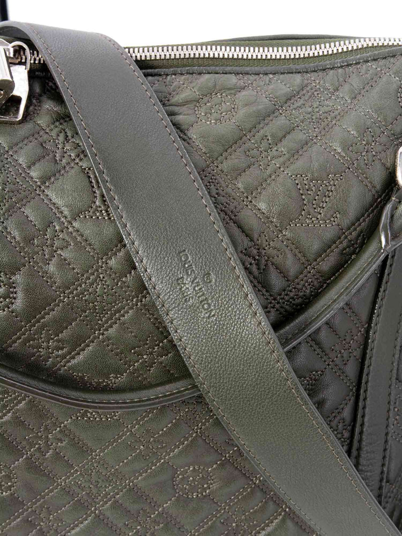Louis Vuitton Leather Monogram Shoulder Bag Green-designer resale