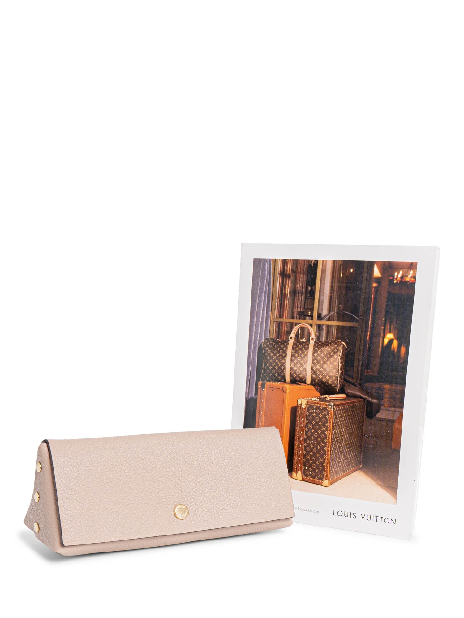 Louis Vuitton Leather Small Cosmetic Case Taupe-designer resale