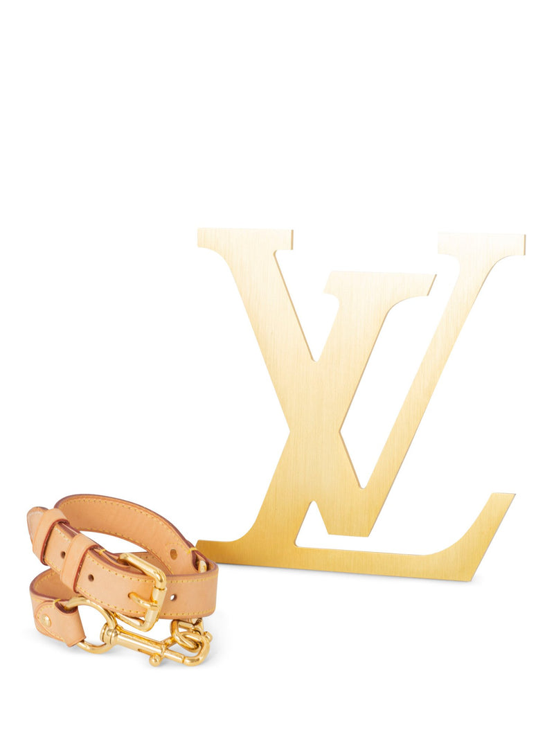 Louis Vuitton Leather Wide Buckle Strap Beige-designer resale