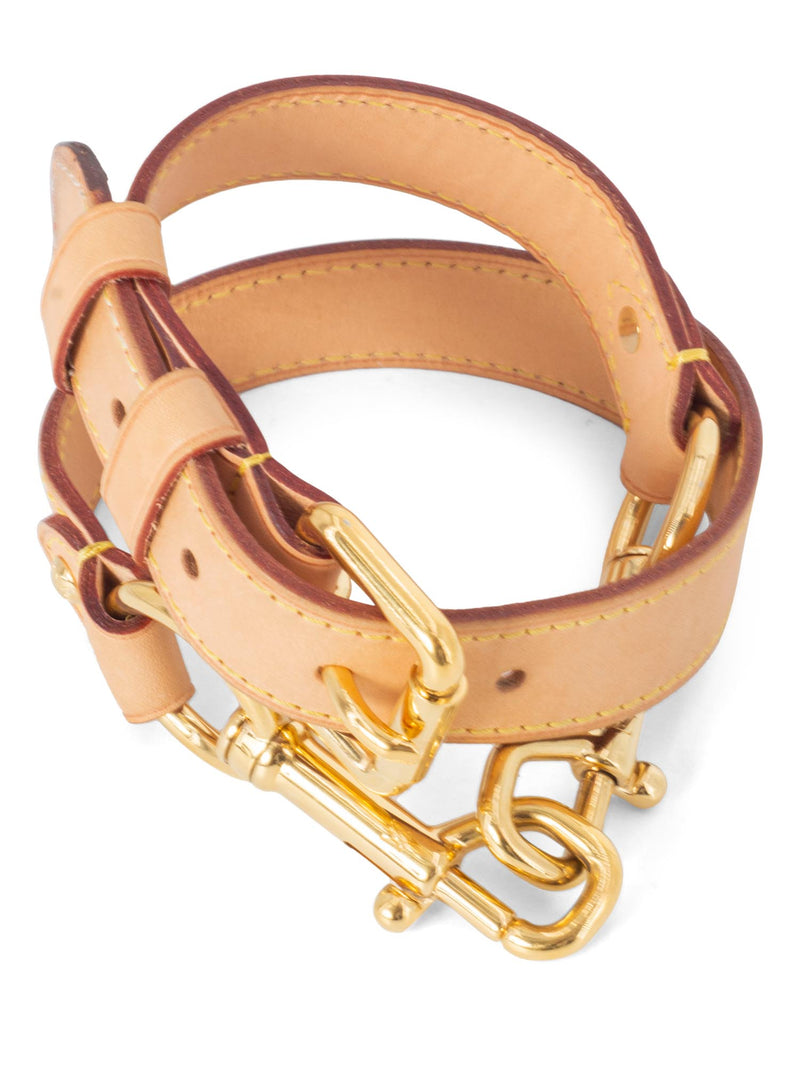 Louis Vuitton Leather Wide Buckle Strap Beige-designer resale