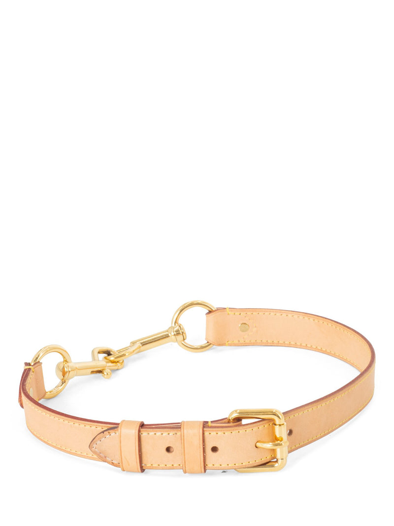 Louis Vuitton Leather Wide Buckle Strap Beige-designer resale