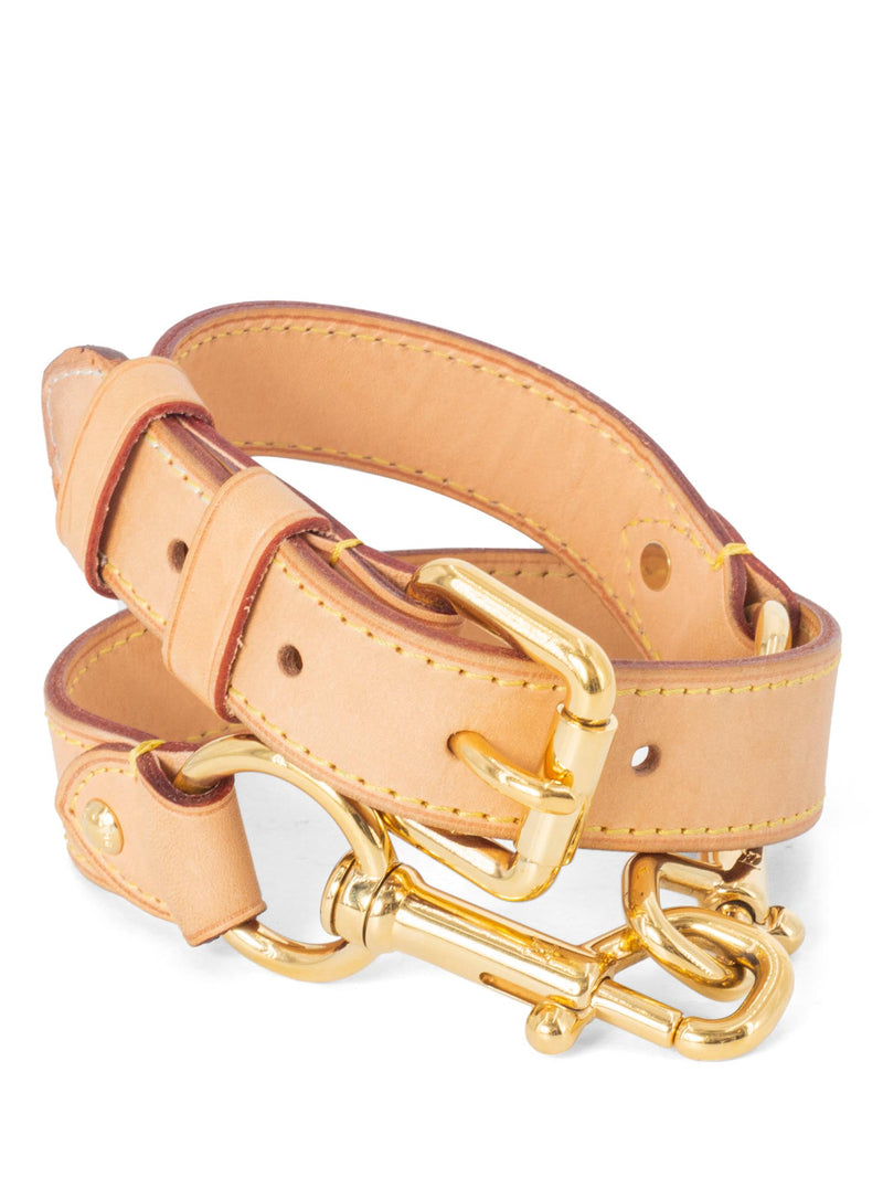 Louis Vuitton Leather Wide Buckle Strap Beige-designer resale