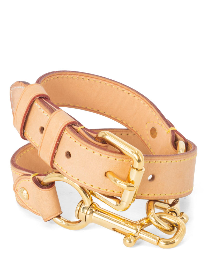 Louis Vuitton Leather Wide Buckle Strap Beige