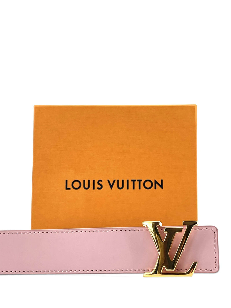 Louis Vuitton Logo Damier Azur Reversible Belt Pink White Blue