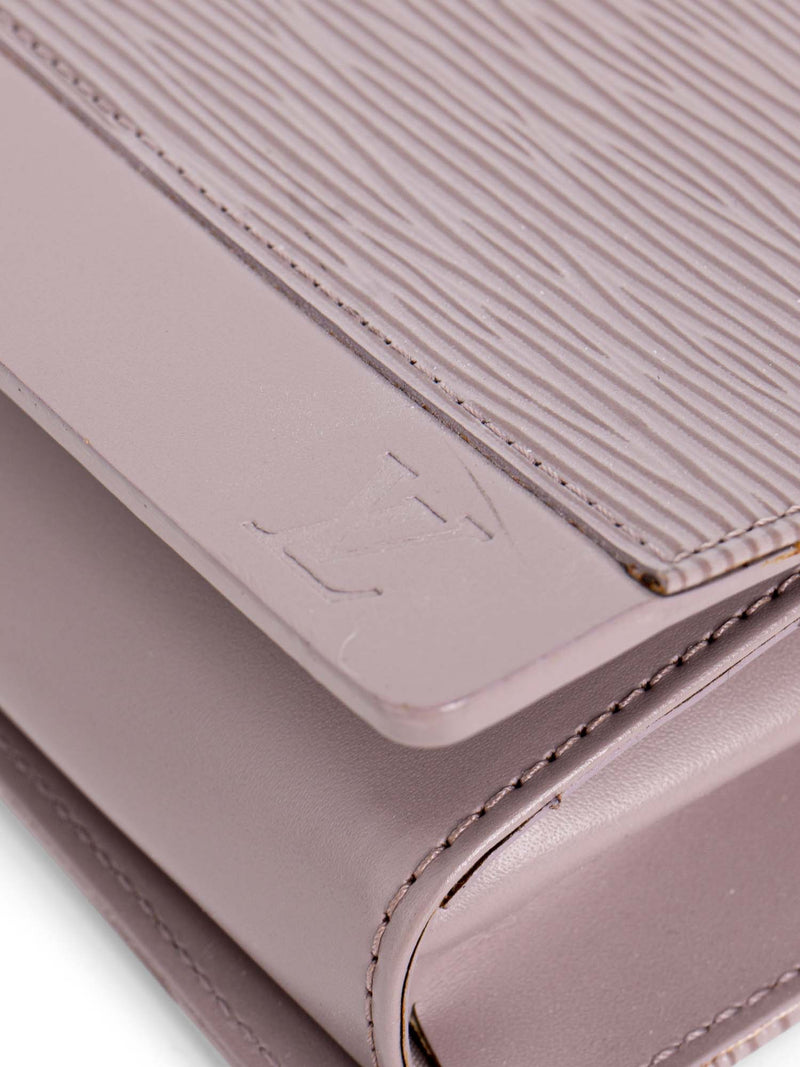 Louis Vuitton Logo Epi Leather Flap Clutch Lavender-designer resale