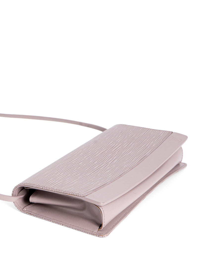 Louis Vuitton Logo Epi Leather Flap Clutch Lavender-designer resale