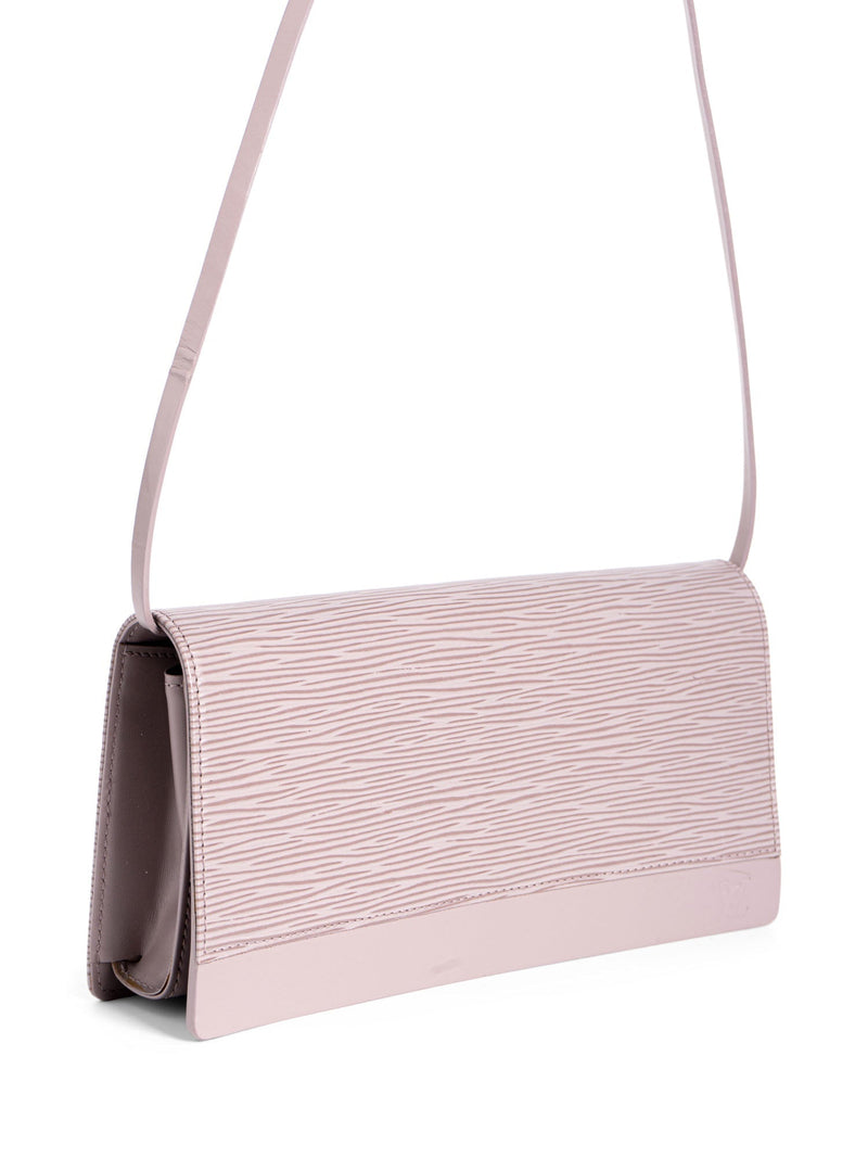 Louis Vuitton Logo Epi Leather Flap Clutch Lavender-designer resale