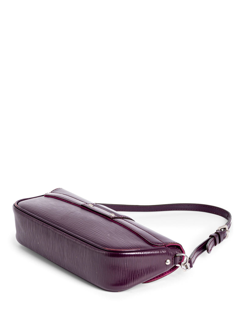 Louis Vuitton Logo Epi Leather Flap Clutch Lavender