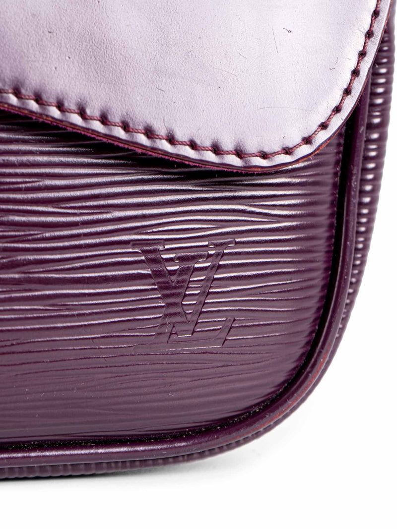 Louis Vuitton Logo Epi Leather Flap Pochette Purple-designer resale