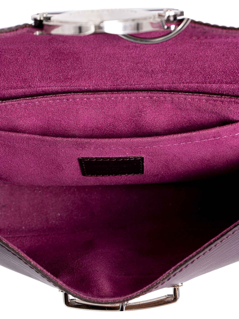 Louis Vuitton Logo Epi Leather Flap Pochette Purple-designer resale