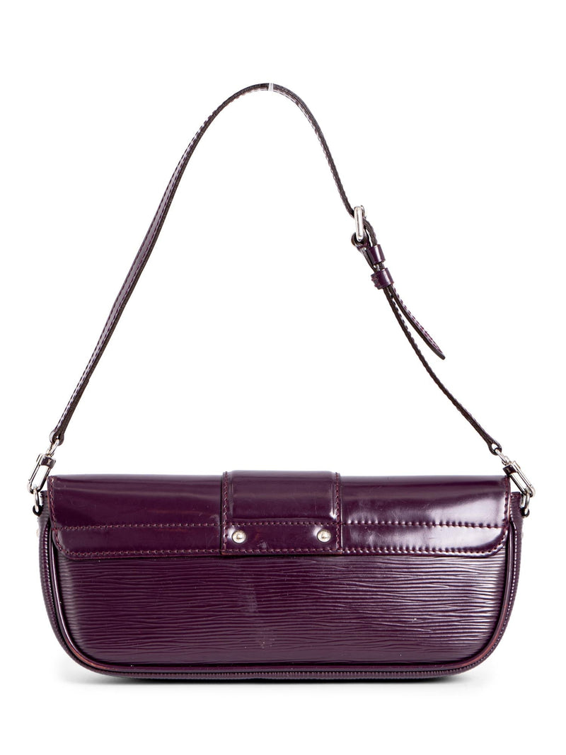 Louis Vuitton Logo Epi Leather Flap Pochette Purple-designer resale