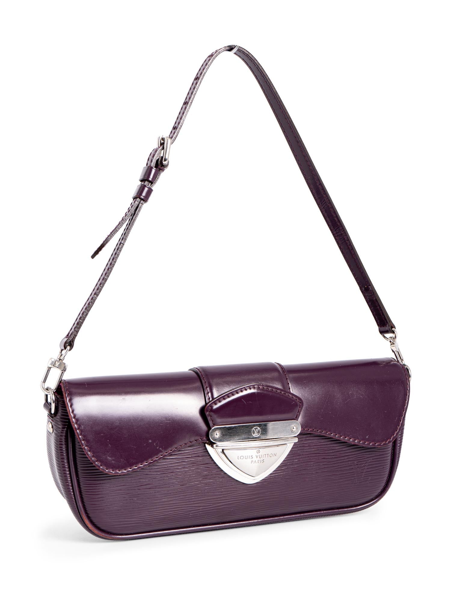 Louis Vuitton Logo Epi Leather Flap Pochette Purple-designer resale