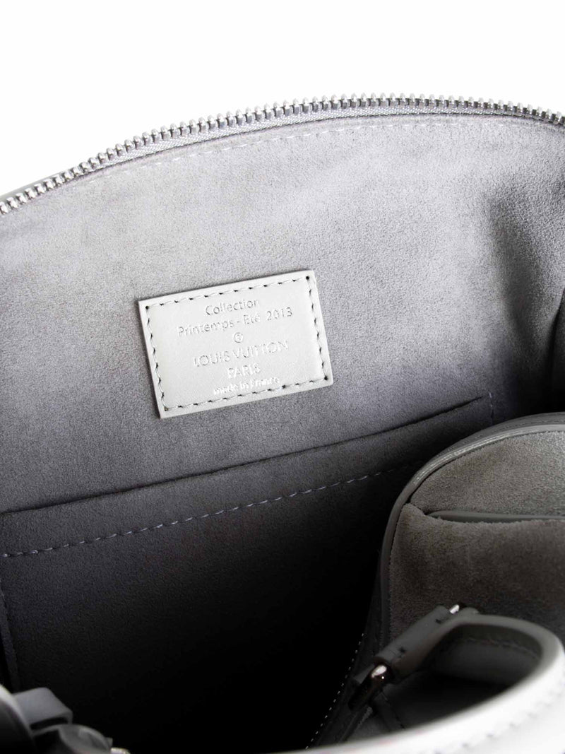 Louis Vuitton Logo Suede Leather Mini Speedy Bag Grey-designer resale