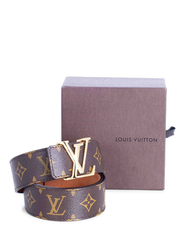 Louis Vuitton Monogram 40mm LV Buckle Wide Belt Brown 100-designer resale