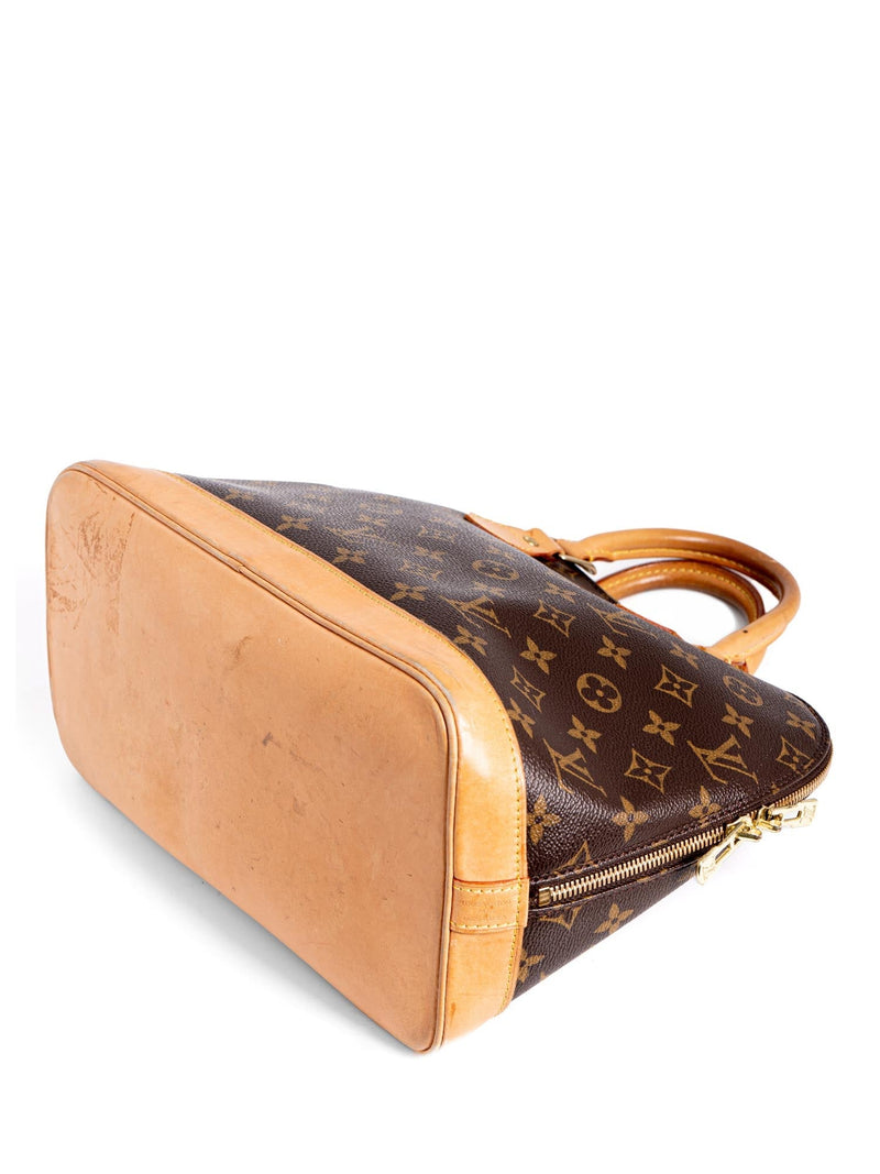 Louis Vuitton Alma MM handbag with strap in brown Monogram canvas at 1stDibs