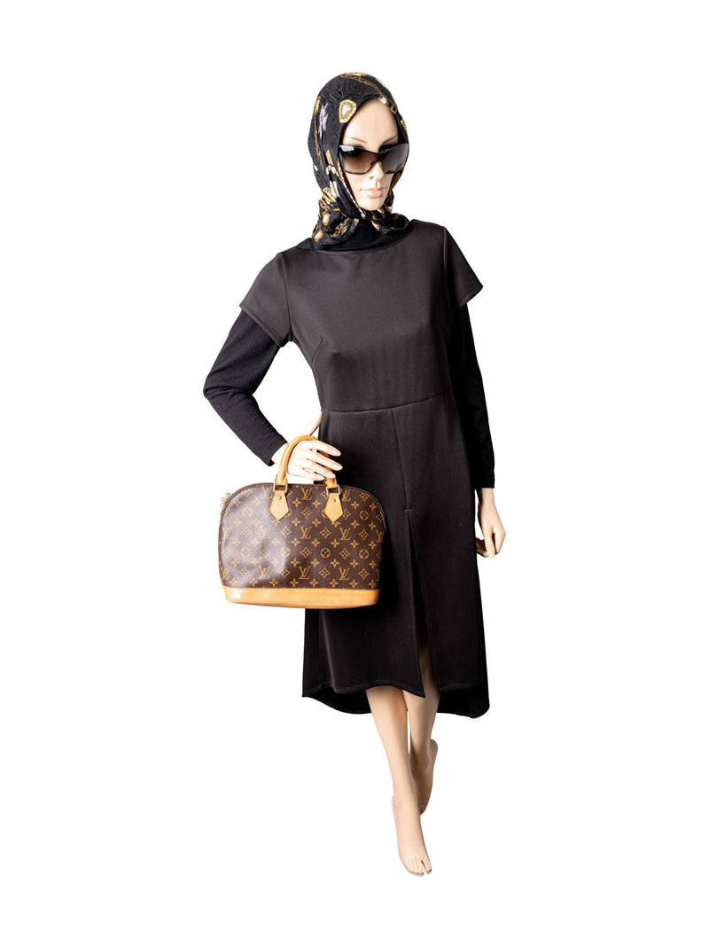 Louis Vuitton Alma MM Beige Dark brown Cloth Fur ref.555031 - Joli Closet