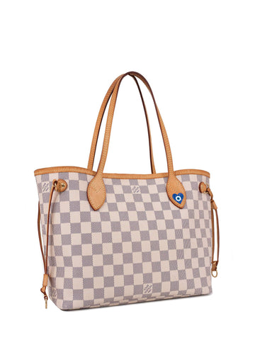 Louis Vuitton Monogram Damier Azur Small Neverfull PM Bag White-designer resale
