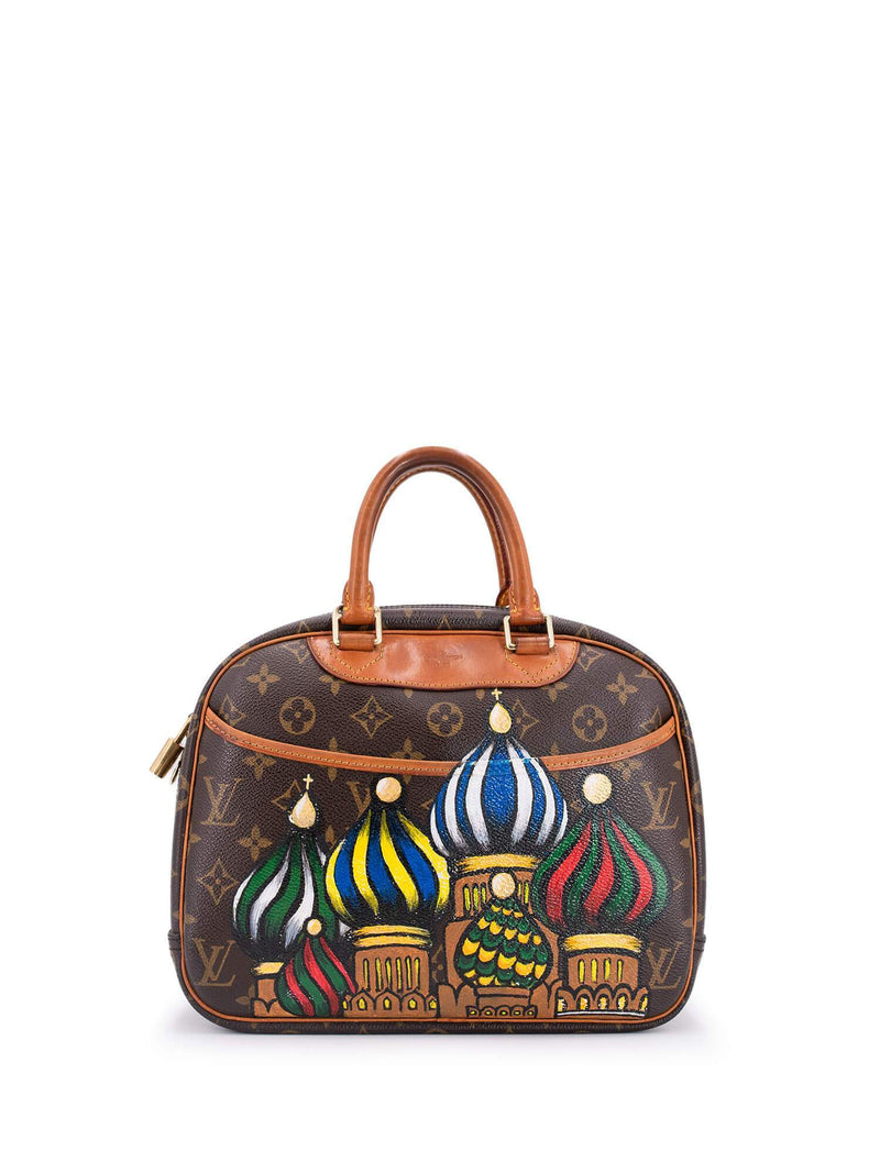 Louis Vuitton Monogram Hand Painted Deauville Bag PM Brown