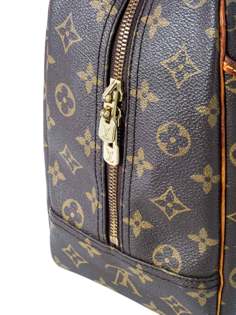 LOUIS VUITTON Vintage Sac Sport Monogram Canvas Boston Travel Bag Brow