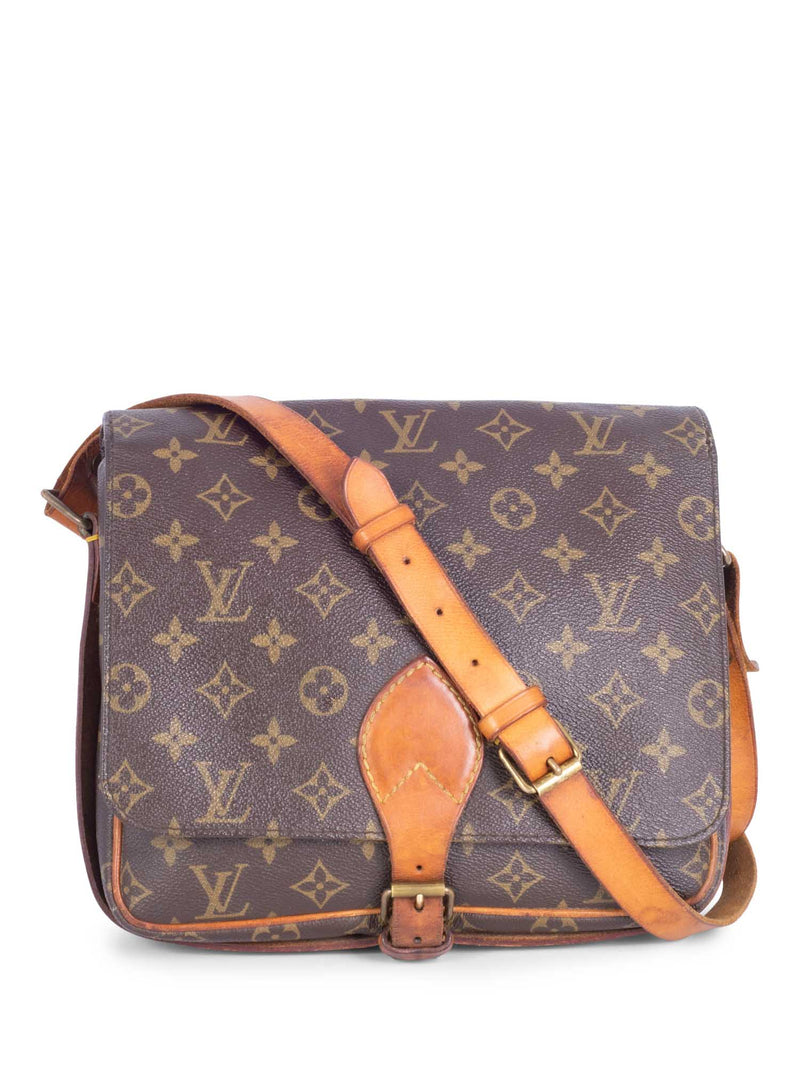 Louis Vuitton Vintage Monogram Flap Messenger Bag Brown