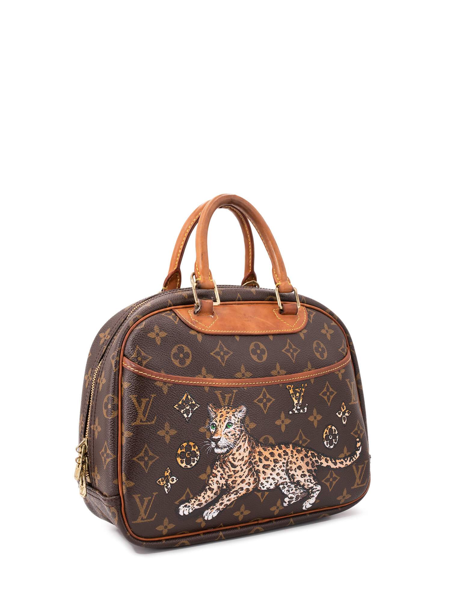 Louis Vuitton Monogram Hand Painted Deauville Bag PM Brown-designer resale