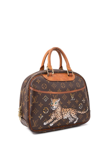 Louis Vuitton Monogram Hand Painted Deauville Bag PM Brown-designer resale