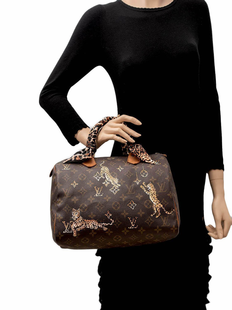 Louis Vuitton Monogram Hand Painted Speedy Bag 30 Brown-designer resale